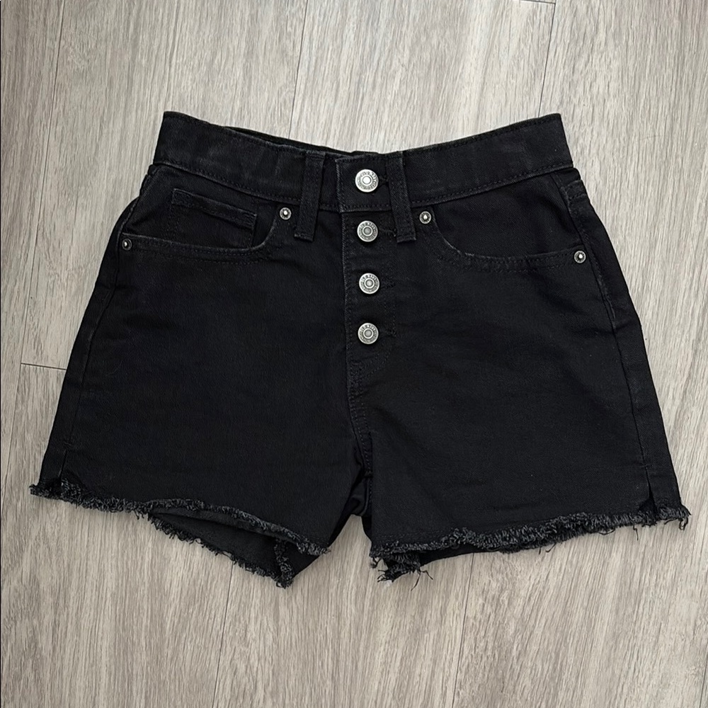 Girls Black Denim Shorts